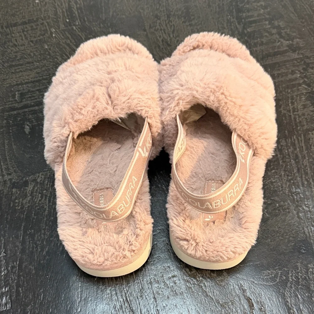 Koolaburra Fuzzy Pink Kids Slippers